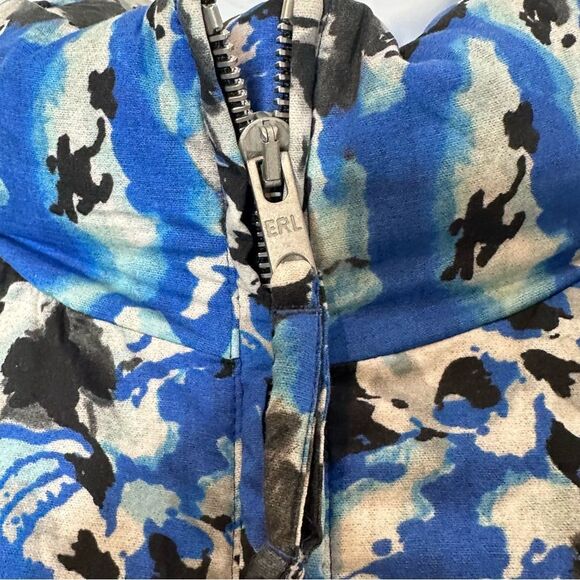 ERL Blue Skull Padded Puffer Jacket with Hood | L - Picture 11 of 13